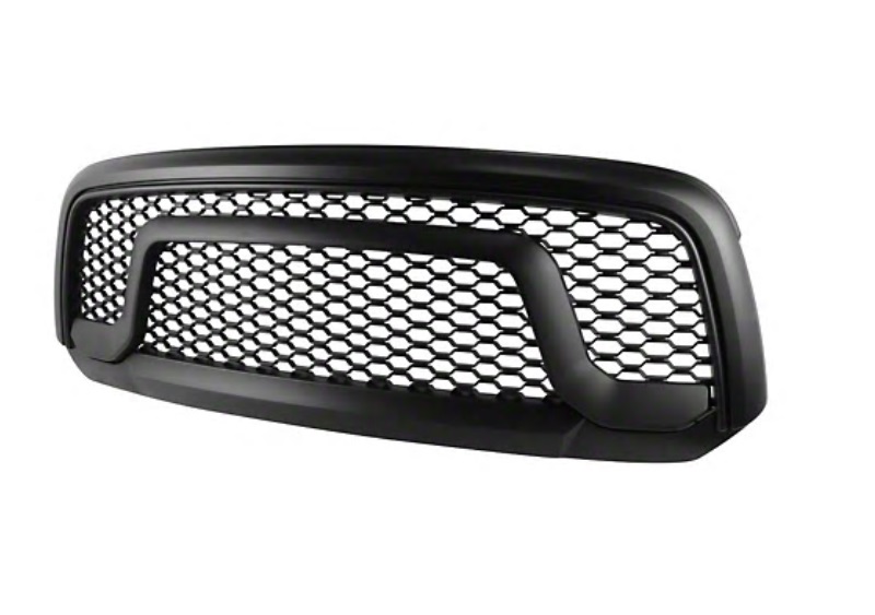 Matte Black Rebel Style Upper Grille Replacement 13-19 Ram 1500 - Click Image to Close